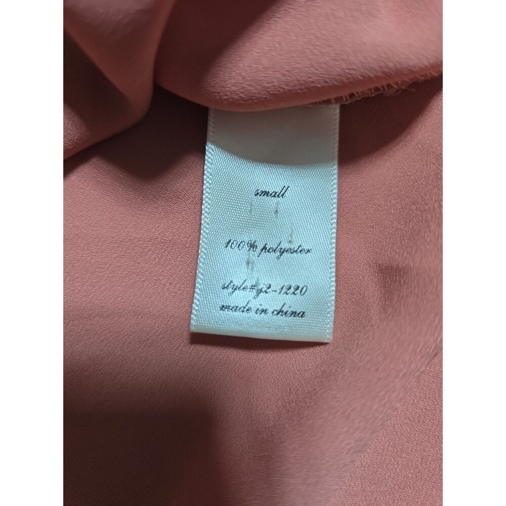 Alya Rust/Orange Short Sleeve Size S Chiffon Cap Sleeve Top Blouse Pull On Shirt - Picture 7 of 11